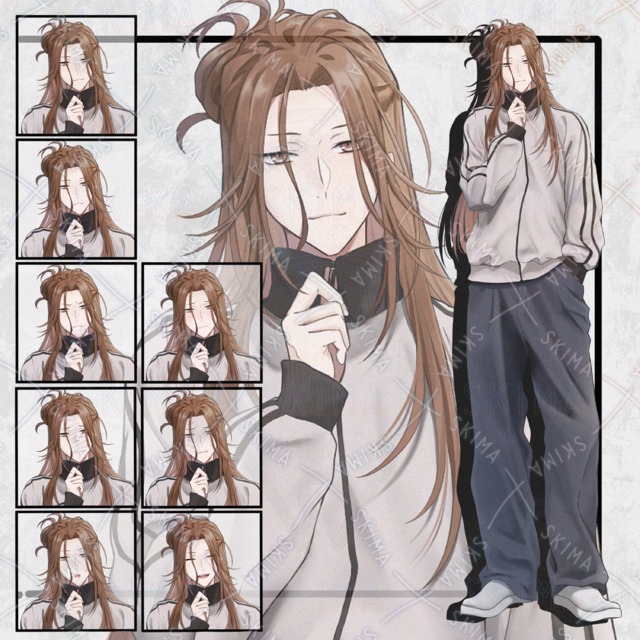 カジュアルな男性立ち絵　表情8種