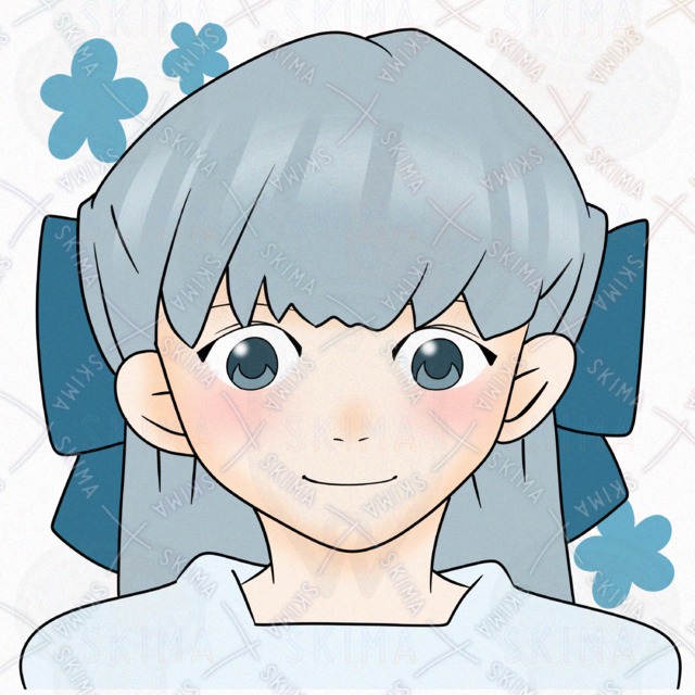 リボンをつけた女の子のアイコンイラスト