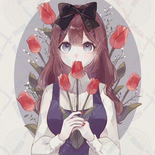 チューリップを持った女の子