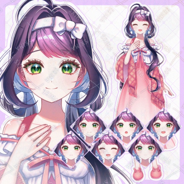 ルームウェアの少女【IRIAM対応,表情6種】