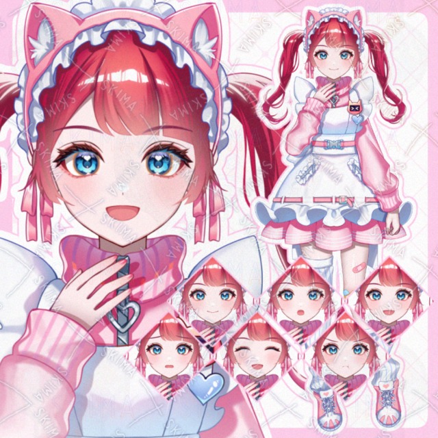 ネコ耳メイドの少女【IRIAM対応,表情6種】