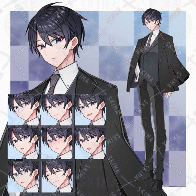 表情差分8枚　男性キャラ　立ち絵