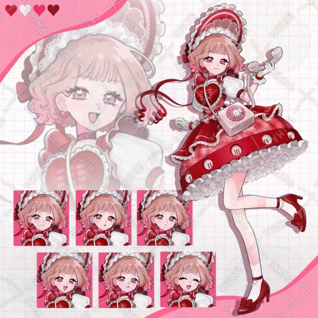 【表情8種】赤い魔法少女