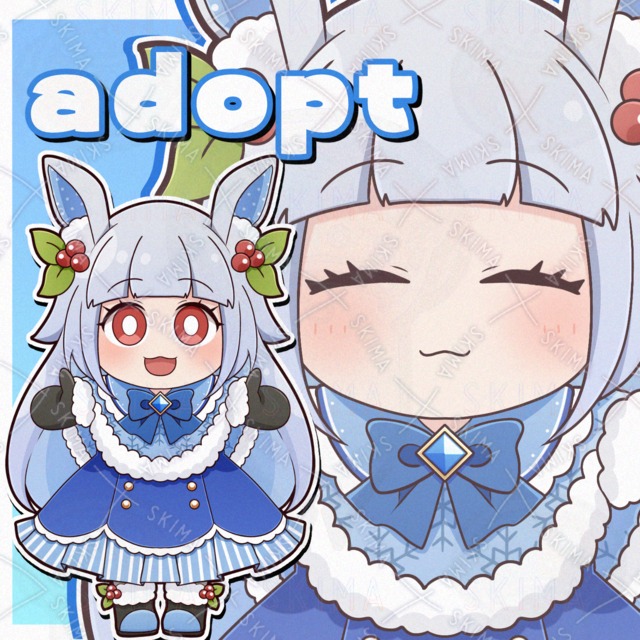【商用利用込/adopt】表情差分8種 雪うさぎな女の子（SD）