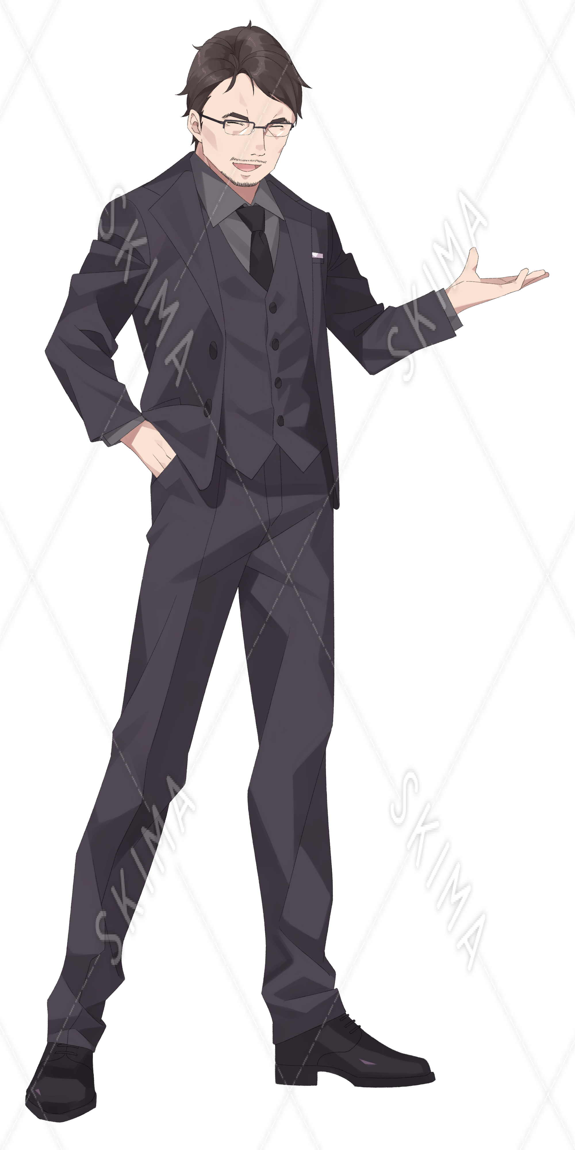 スーツのおじさん 表情6種 眼鏡無し差分6種 スキマ スキルのオーダーメイドマーケット Skima