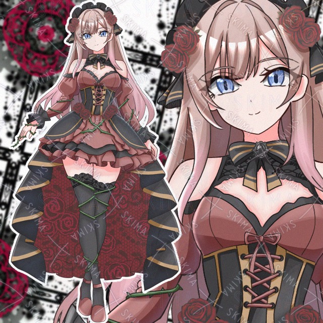 【表情差分10種】薔薇ドレス