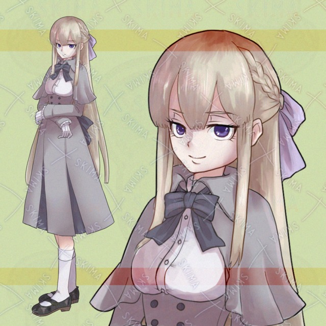 【表情10種】淡い色のお嬢さん