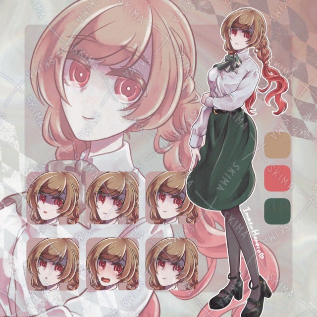 【adopt】ふんわりヘアーの女の子　表情6種