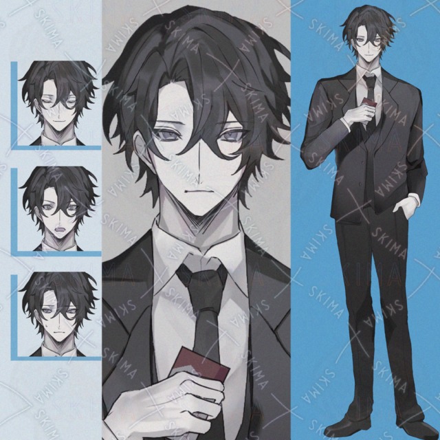 表情差分8種 アンニュイなスーツ姿の男性