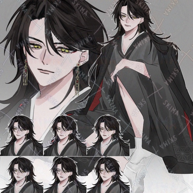 【表情6種】着物を着た男性キャラ