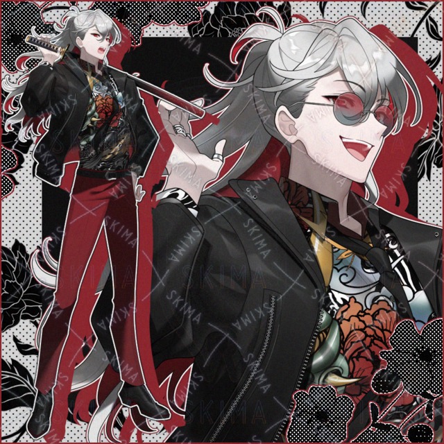 男性(表情5種＋刀＋眼鏡)