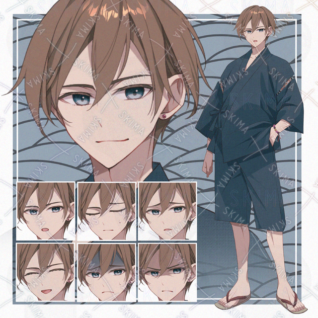 【表情７種】甚平の男性