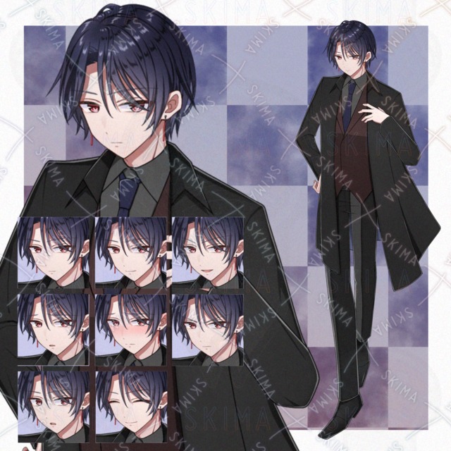 表情差分8枚　男性キャラ　立ち絵