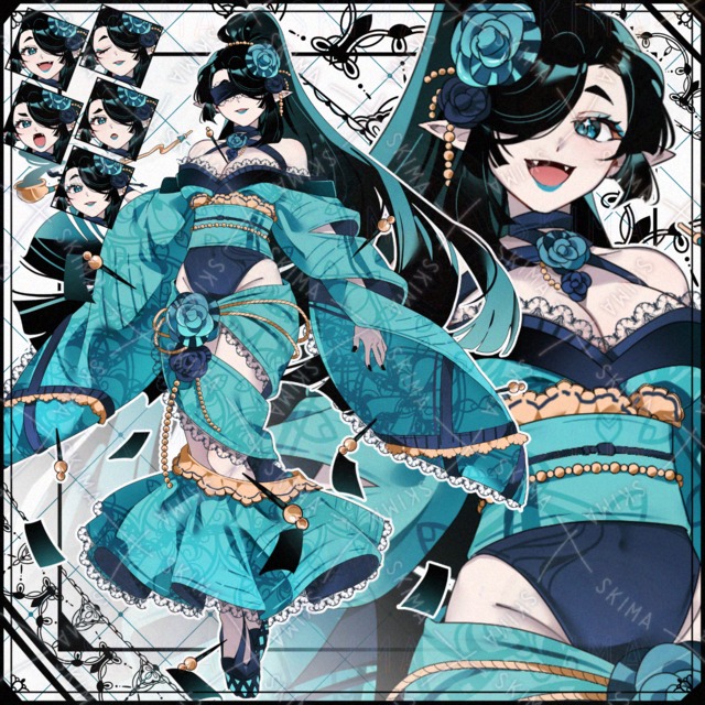 【表情各5種・装飾差分】着物の女性