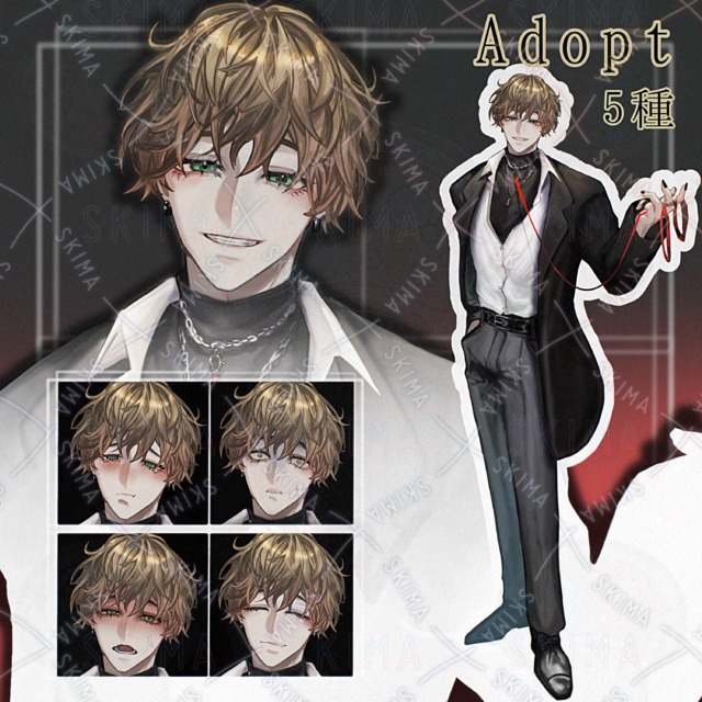 金髪男性(5種表情)