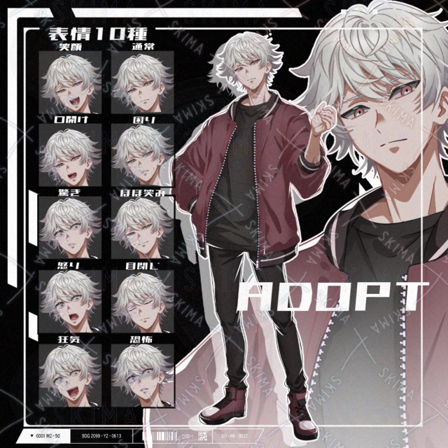 表情差10種　ブルゾン男性