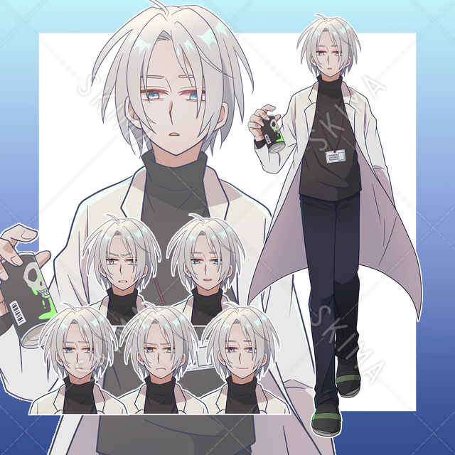 エナドリ+白衣の男性