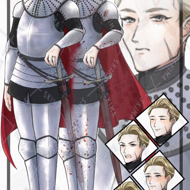 金髪の騎士【返り血、表情差分付】