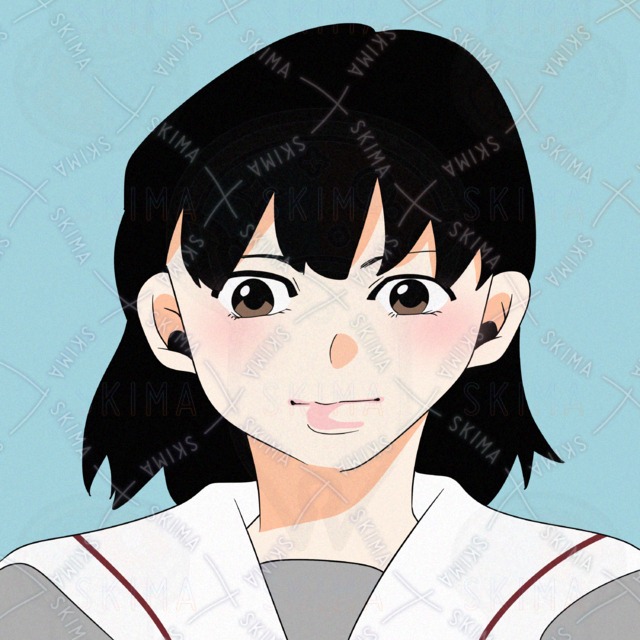 かわいい女の子のアイコンイラスト