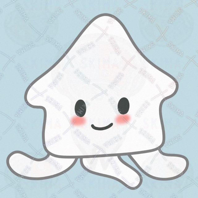 かわいいイカのアイコンイラスト