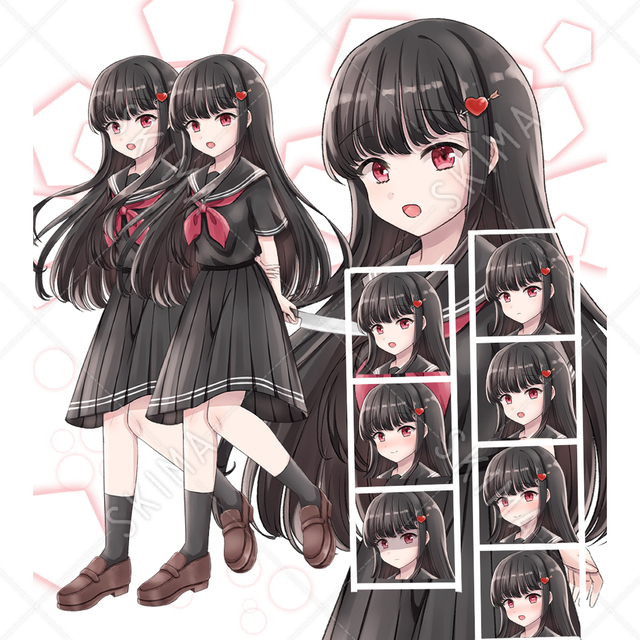 ヤンデレ女子高校生【表情7種】