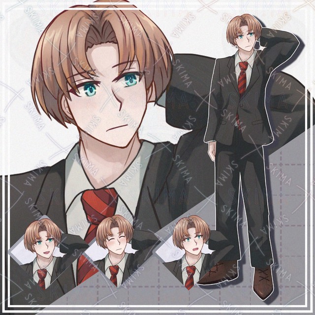 【表情10種】スーツ姿の茶髪男性【立ち絵】