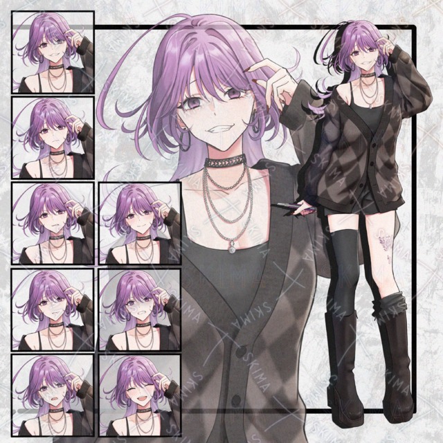 ヤンデレ風の女の子　表情8種