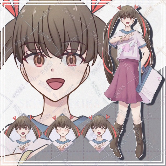 【表情10種】元気なツインテ女子【立ち絵】