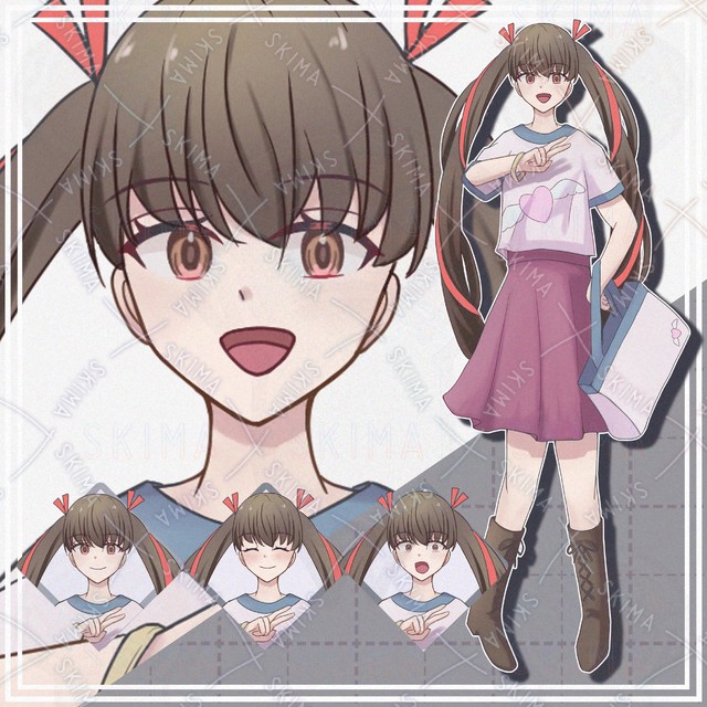 【表情10種】元気なツインテ女子【立ち絵】