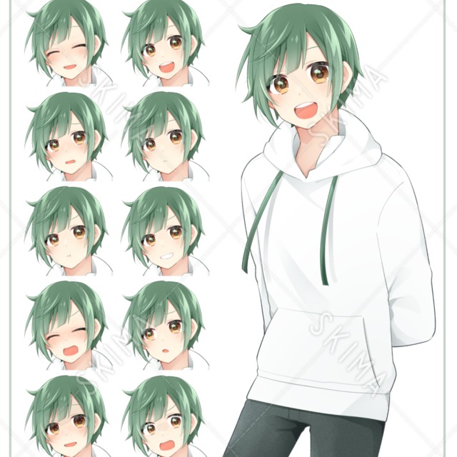 ◇緑髪の男の子◇表情差分10種