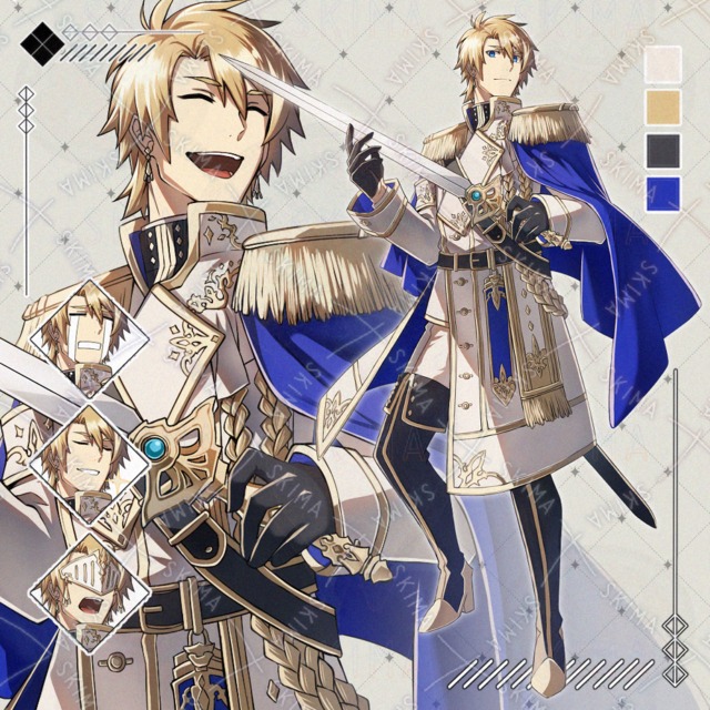 蒼金の聖騎士男性【表情8種】