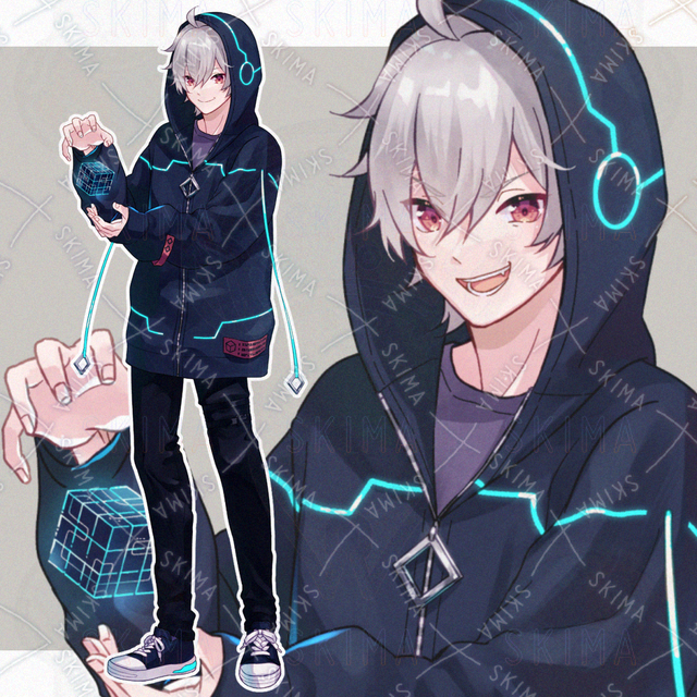 キューブを持った男子/表情8種【adopt36】