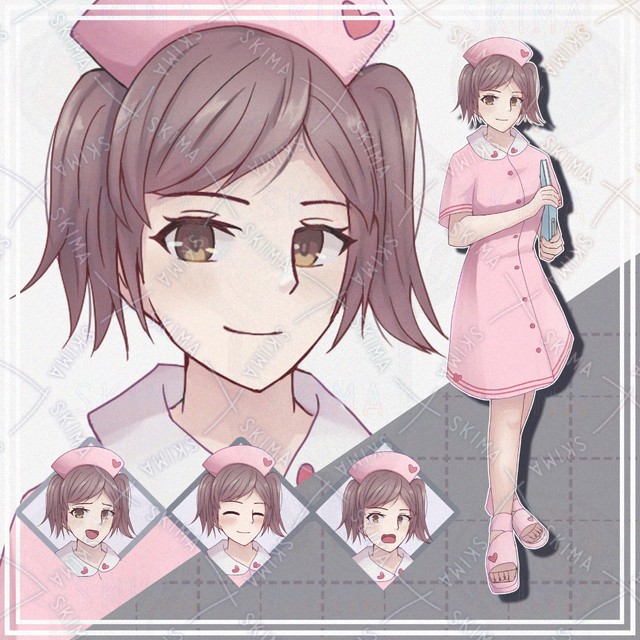 【表情10種】ナース服の女性【立ち絵】