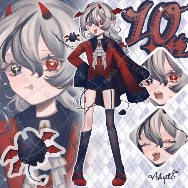 ✨年末在庫整理【表情１０種　薔薇の悪魔とお供】