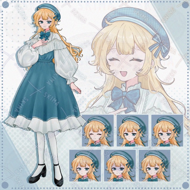 【表情9種】ブロンドの少女