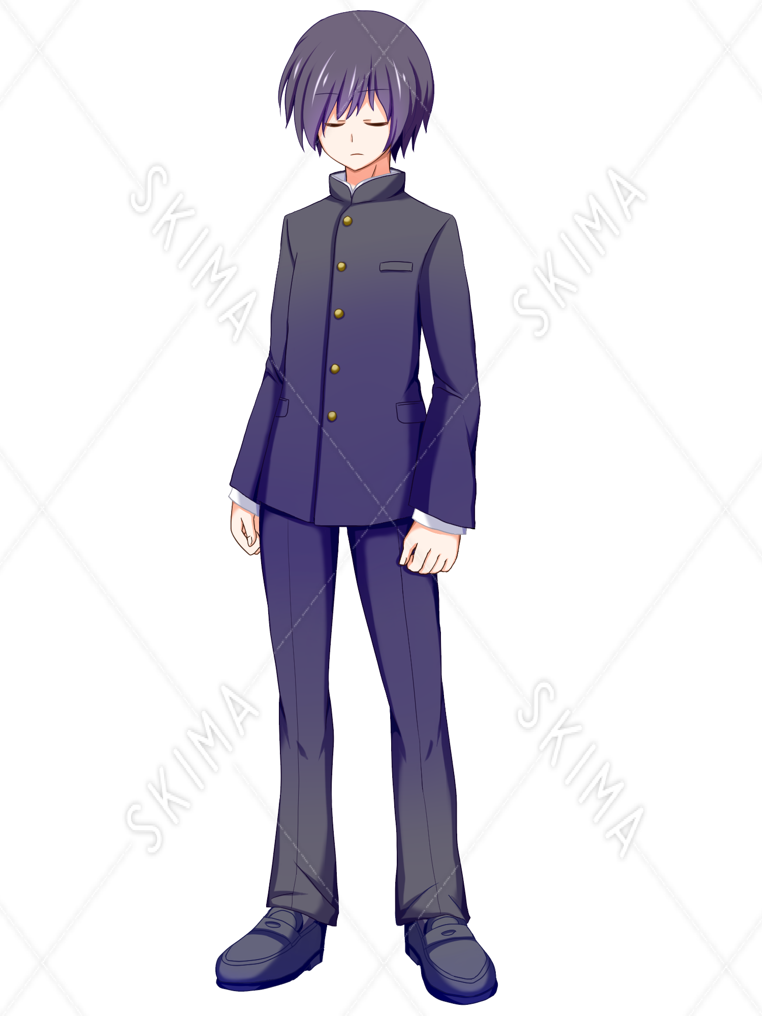 学ランの少年 表情3種類 スキマ スキルのオーダーメイドマーケット Skima