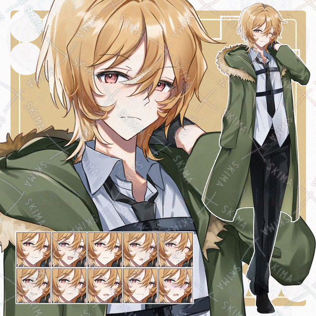 【お値下げ】金髪のダルそうな男性【表情差分10種】