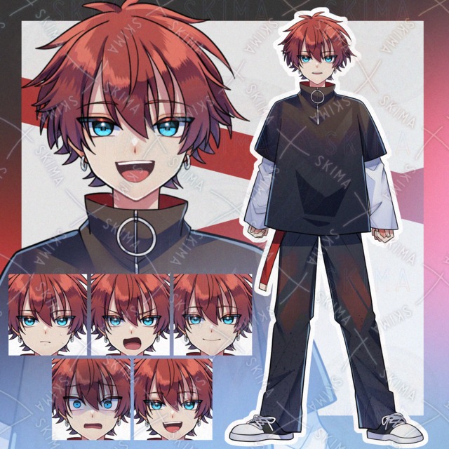 【表情5種】中性的な青年