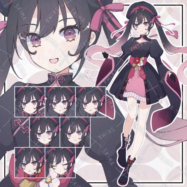 【表情9種】ツインテールでチャイナな子【adopt】