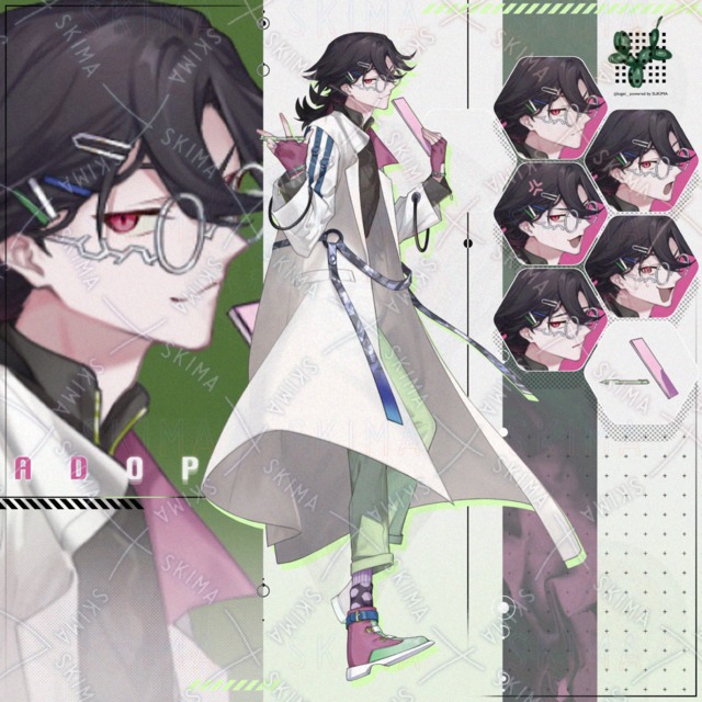 【adopt】表情6種＋パーツ2点/白衣の青年