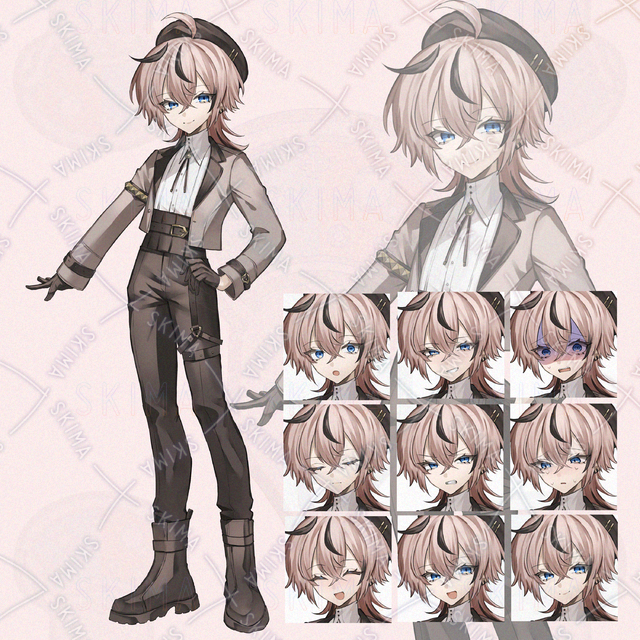 男の子全身立ち絵【表情差分9種】