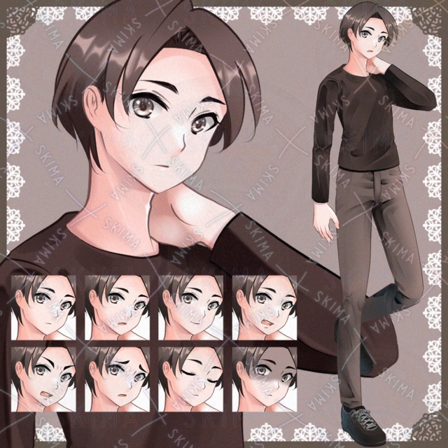 カジュアルなお兄さん　表情8種