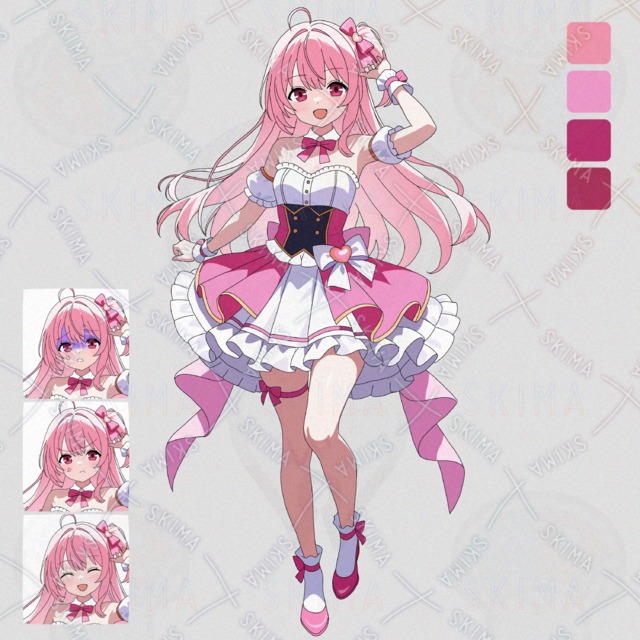 立ち絵 アイドル 女の子 #7 【表情差分4種】