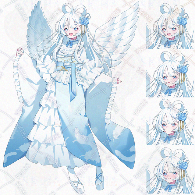 【表情4種】天使　女の子　立ち絵