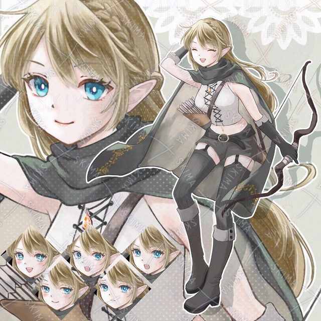 【表情7種】エルフの弓使い