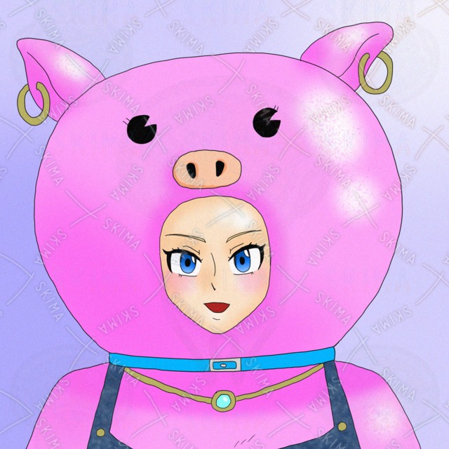 ブタの着ぐるみお姉さん