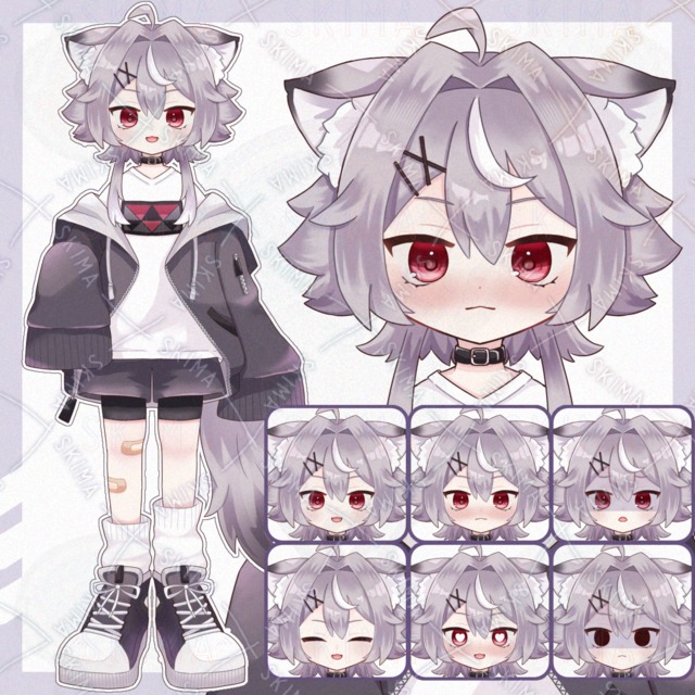 中世的なケモ耳の子【表情6種】