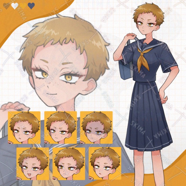 【全身】【表情8種】ボーイッシュな少女