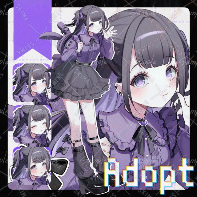 地雷系/女の子【表情9種】