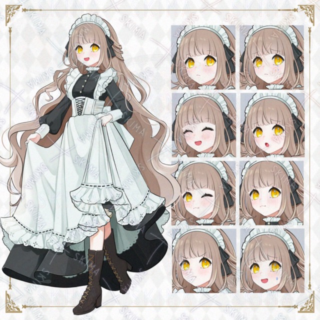 ロングヘアのクラシックメイド